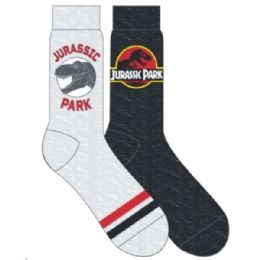 20 pieces 2 Pack Jurassic Park Mens Crew Socks Size 10-13 In Grey Color - Mens Crew Socks