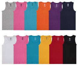288 Pieces Yacht & Smith Women Cotton Ribbed Tank Top Assorted Colors Size Large - Womens Tee Shirts For Donation
