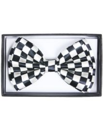 12 pieces of Checkered White Bowtie