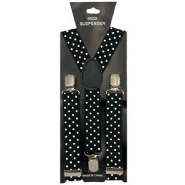 12 Pieces Black&white Polka Dots Kid Suspender - Suspenders