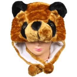 12 pieces Grizzly Bear Hat - Animal Plush Hat - Winter Animal Hats