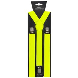 12 Pieces Neon Green Suspender - Suspenders