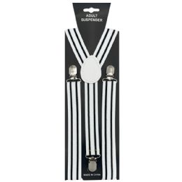 12 Pieces Black And White Lines Suspender - Suspenders