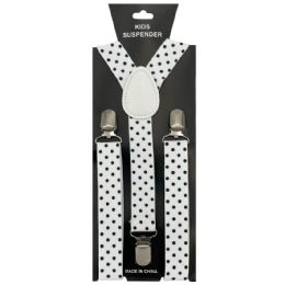 12 Pieces White&black Polka Dots Kid Suspender - Suspenders