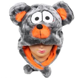 12 pieces Mouse Plush Hats - Winter Animal Hats