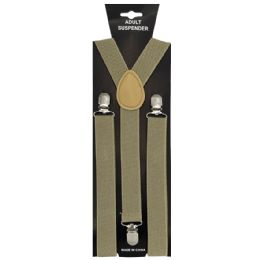 12 Pieces Khaki Suspender - Suspenders
