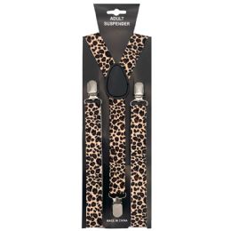 12 Pieces Yellow Cheetah Pattern Suspender - Suspenders