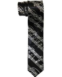 12 Wholesale Music Notes Patterned Slim Tie