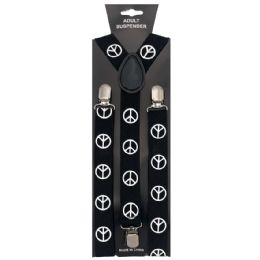 12 Pieces Peace Sign Suspender - Suspenders