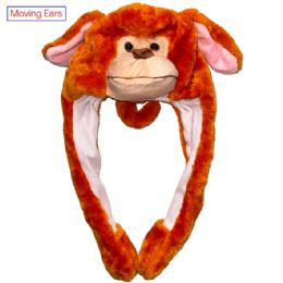 12 pieces Animal Hat With Moving Ears For Adults - Monkey Design - Winter Animal Hats
