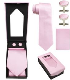 12 Wholesale Pink Tie Set