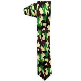 12 Wholesale Camouflage Design Skinny Ties