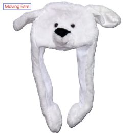 12 pieces Polar Bear Hat With Moving Ears - Winter Animal Hats
