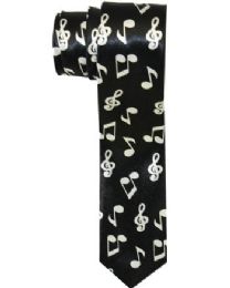 12 Wholesale Music Patterned Slim Tie