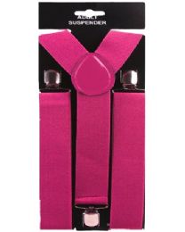 12 of Pink 1.5 Inch Wide Suspenders