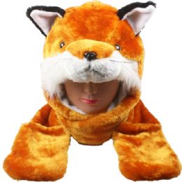 12 pieces Fox Hat With Paw Mittens - Winter Animal Hats