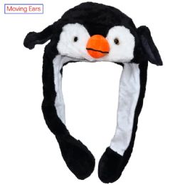 12 pieces Animal Hat With Moving Ears For Adults - Penguin Design - Winter Animal Hats