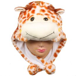 12 pieces Animal Plush Hats - Giraffe Hats - Winter Animal Hats