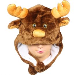 12 pieces Reindeer Animal Hats - Winter Animal Hats