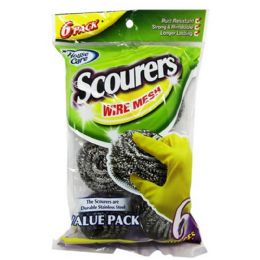 72 pieces 6 Pcs Stainless Steel Scourer - Scouring Pads & Sponges