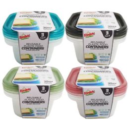 48 pieces 30oz/900ml 3pk Reusable Container sq - Food Storage Containers
