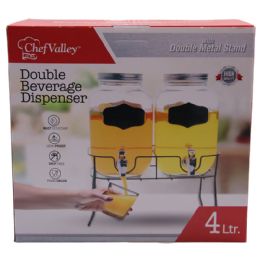 4 pieces 4l Pc Glas Dispenser With Metal Stand - Store