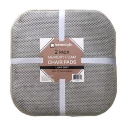 6 pieces 2pk L/grey Memory Foam Chair Pads - Pillows