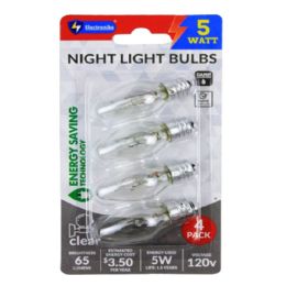48 pieces 4pk E12 Clear C7 Night Bulb 5w - Lightbulbs