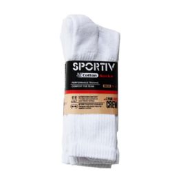 72 pieces 3pk White Crew Sport Sock 9-11 - Boys Crew Sock