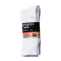 72 pieces 3pk White Crew Sport Sock 10-13 - Boys Crew Sock