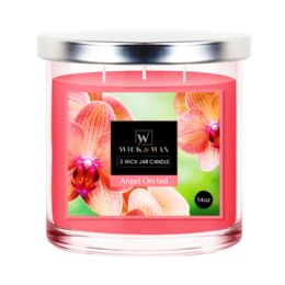 6 pieces 14oz 3-Wick Jar Candle Angel Orchid - Candles & Accessories