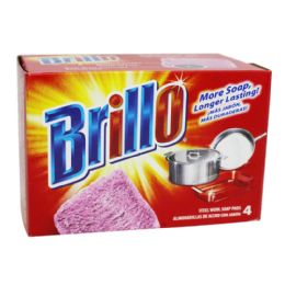 12 pieces 4ct Brillo Steel Wool Soap Pads Red - Soap & Body Wash