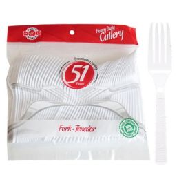 96 Wholesale 51-Piece WHITE FORK CUTLERY