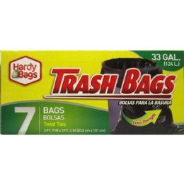 24 pieces 7ct Hardy Bag 33gal Black Trash Bag - Garbage & Storage Bags