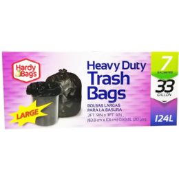 24 pieces 7ct Hardy Bag33gal H.d Black Trsh Bag - Garbage & Storage Bags