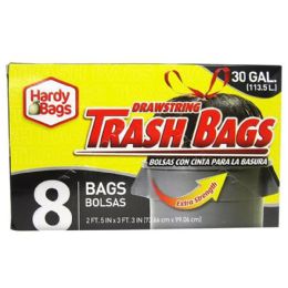 24 pieces 8ct Hardy Bag30gal D.s Black Trsh Bag - Garbage & Storage Bags