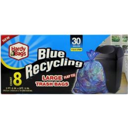 24 pieces 8ct Hardy Bag30gal Blue Recy Trsh Bag - Garbage & Storage Bags