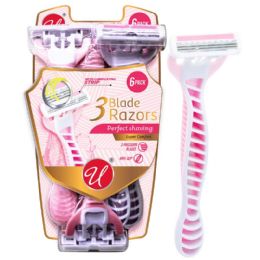 24 pieces 6pk 3 Blade Ladies Razors - Shaving Razors