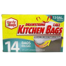 24 pieces 14ct Hardy Bag13gal D.s Whte Trsh Bag - Garbage & Storage Bags