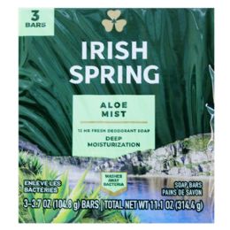 18 pieces 3.75 Oz 3pk Irish Spring Aloe Soap - Soap & Body Wash