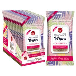 48 pieces 30ct Women Deodorant Wipes W/cap - Deodorant