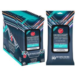 48 of 30ct Men Deodorant Wipes W/cap