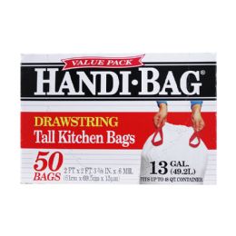 6 pieces 50ct 13 Gal H.b Draw Kitchen Bags - Garbage & Storage Bags