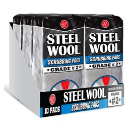 24 pieces 10pk Steelwool GradE-2 Pdq - Scouring Pads & Sponges