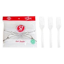 96 Wholesale 51-Piece CLEAR FORK CUTLERY