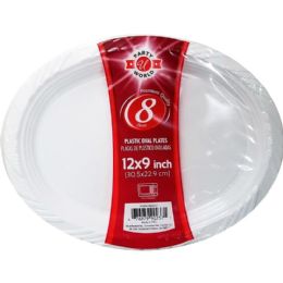 36 pieces 12"*9" White Oval Microwave Plate 8ct - Microwave Items