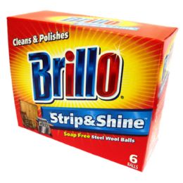 24 pieces 6ct Brillo Strip &shine Steel W/balls - Scouring Pads & Sponges