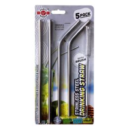 48 pieces 5pk Stainlees Steel Straw With Brush - Scouring Pads & Sponges