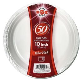 12 pieces 10" White Microwave Plate 50ct - Microwave Items