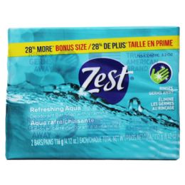 24 Wholesale 4.12oz 2pk Zest Bar Soap Aquae